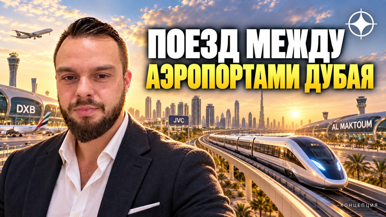 Железная дорога между аэропортами Дубая: DXB — Al Maktoum через JVC и скоростной поезд в Абу-Даби